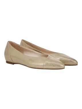 Life Stride Promise Metallic Gold Pointed Ballet Flats Size 8
